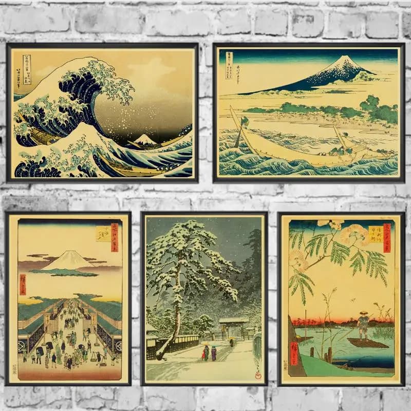 Nostalgic Japanese-style old posters retro posters wall art painting children's room decoration stickers