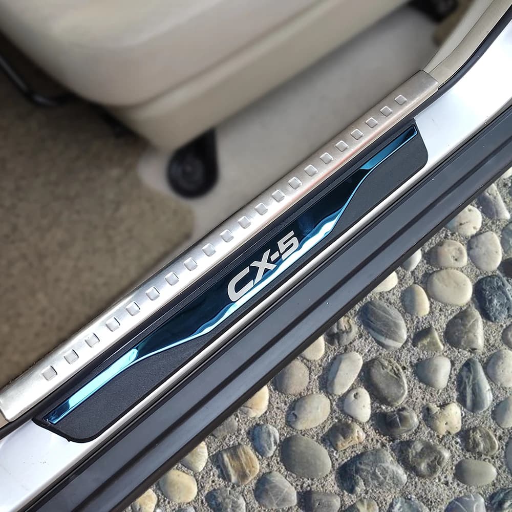 For Mazda CX5 Accessories Door Sill Scuff Plate Protector Threshold Pedal Trim Cover Car Stickers 2015 2017 2018 2019 2020 2021