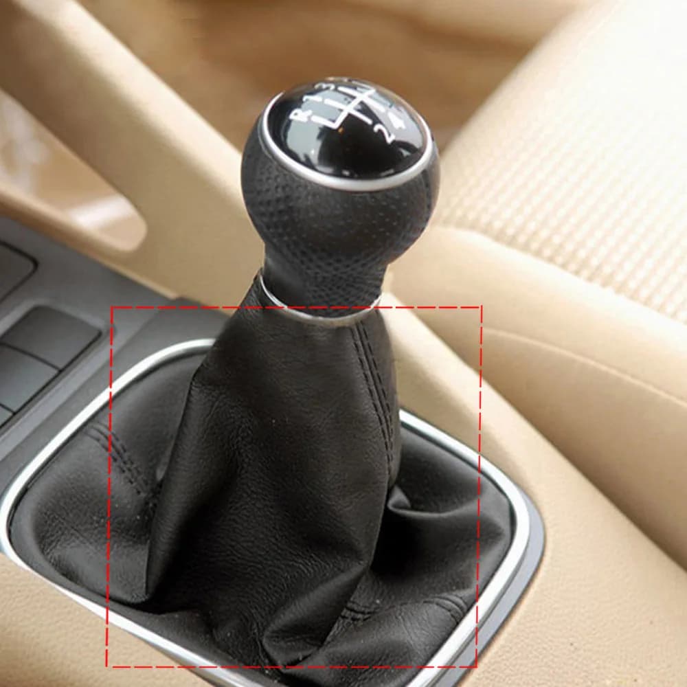 PU Leather Car Gear Shift Stick Gaiter Boot Dust-Proof Cover Black Universal Gearbox Handle Protection Interior Accessories