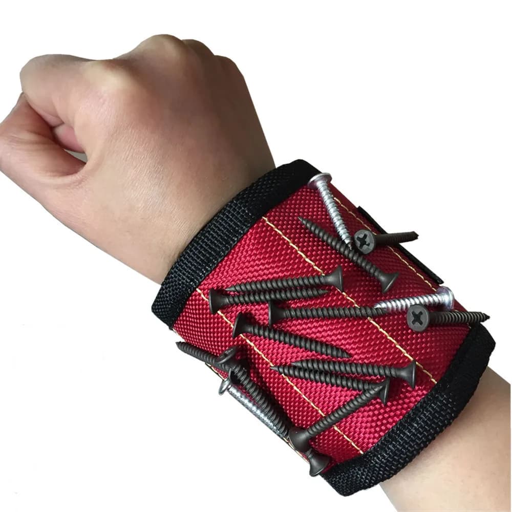 Magnetic Wristband Tool Bag 3 Magnet Electrician Wrist Tool Belt Screws Nails Drill Bits Bracelet for Repair Tool