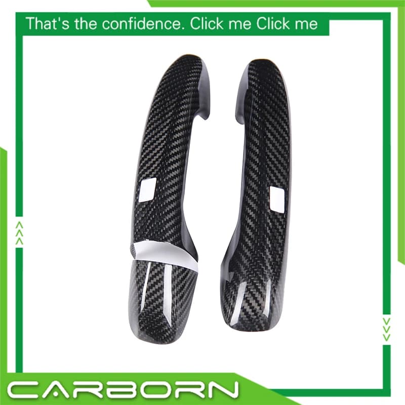 Real Carbon Fiber Sticky Type Door Handle Cover With Two Senser Holes For Mercedes Benz C-Class W205 For AMG GT 2D 3 Pieces/Set