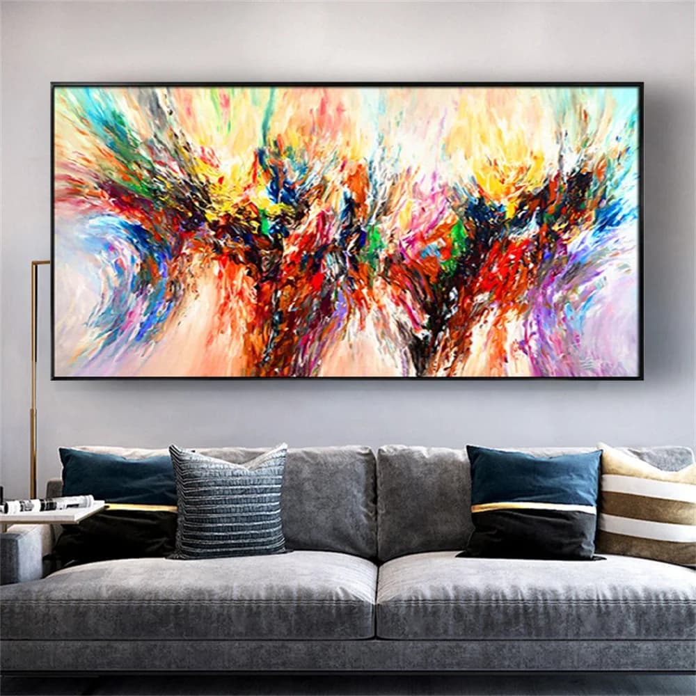 Hand-painted Oil Paintings In Different Colors Modern Canvas Painting Gorgeous Wall Art Living Room Decor And Home Room Mural