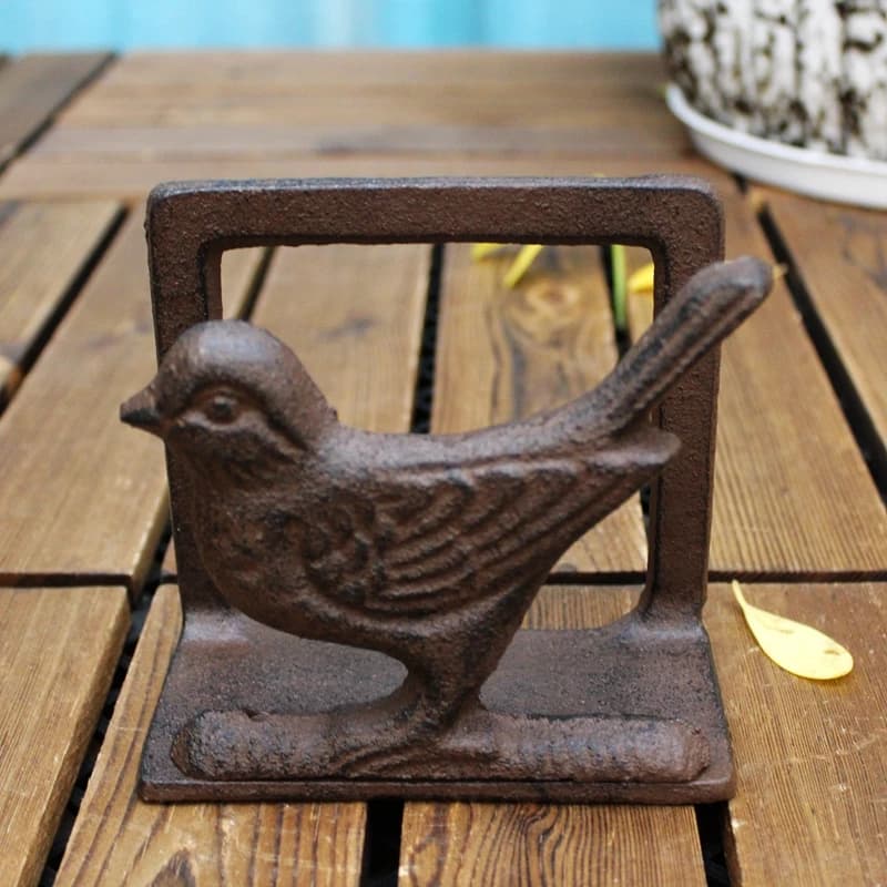 Rustic Bird Cast Iron Napkin Holder Creative Napkin Storage Organizer For Dining Table Hotel Retro Metal Business Card Holder