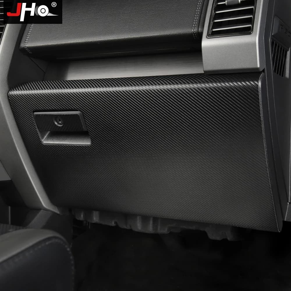 JHO Carbon Grain Faux Leather Anti-kicking Sticker For 2017-2020 Ford F150 4-door Raptor XLT 2018 2019 Car Accessories