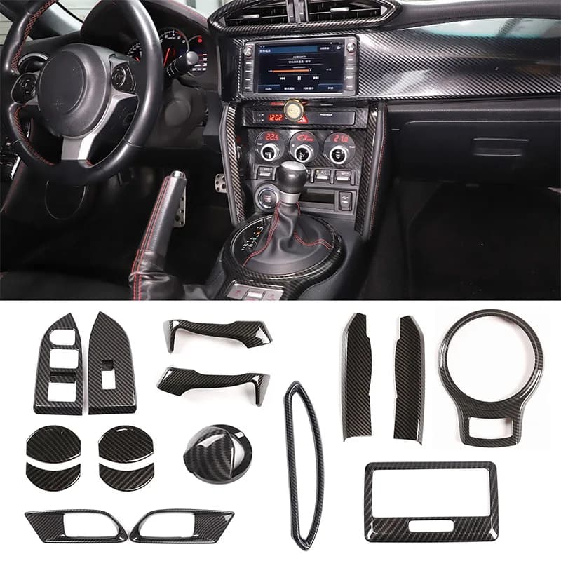 For Subaru BRZ For Toyota 86 2012-2020 ABS Carbon Fiber Car Shift Armrest Panel Sticker Interior Accessories Car Modification