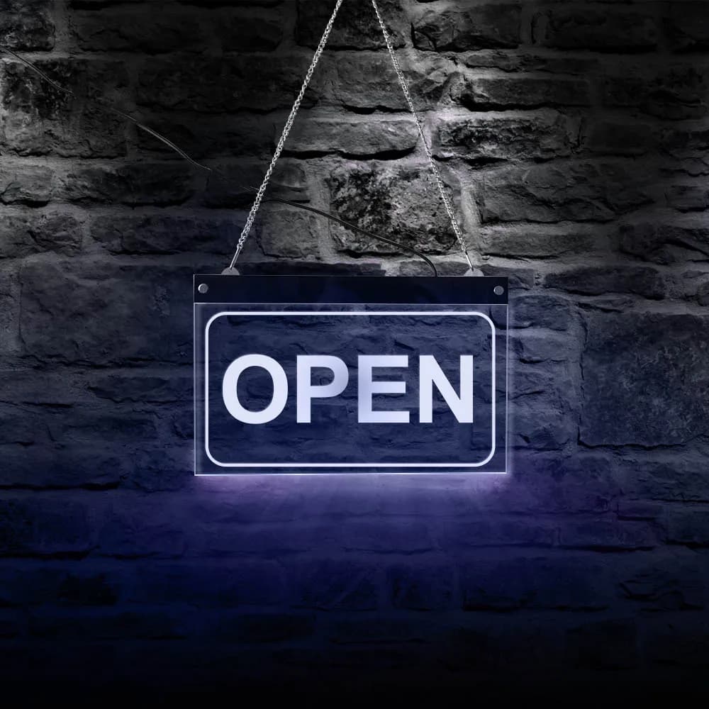 LED Open Sign Business Displays Advertisement Board High Visibility Electric Display Sign Light for Walls Window Shop Bar Hotel