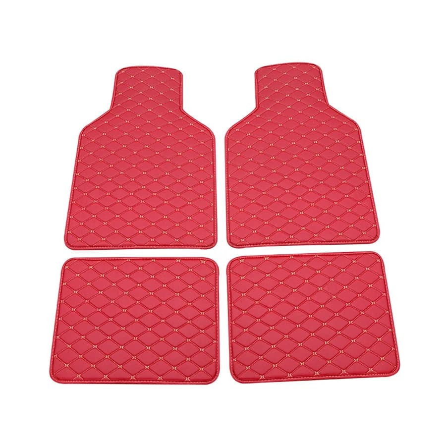 Universal 4pcs Red  Car floor mats PU Leather Car Foot pad for BMW g30 e90 f01 f10 f11 f25 f30 f45 x1 x3 Car accessorie