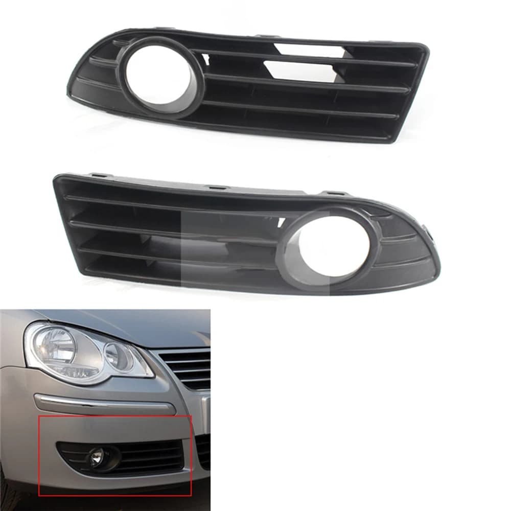 Fog Light Cover For Volkswagen VW Polo 2005~2009 Car Fog Light Cover Vent Grille Trims Auto Front Bumper Lower Fog Lamp Cover