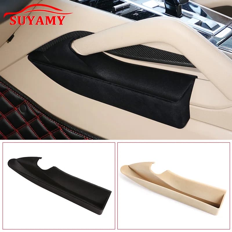 Car Central Flocking Organizer Containers For Porsche Cayenne 2018-2024 Handrail Storage Case Holder Auto Interior Accessories