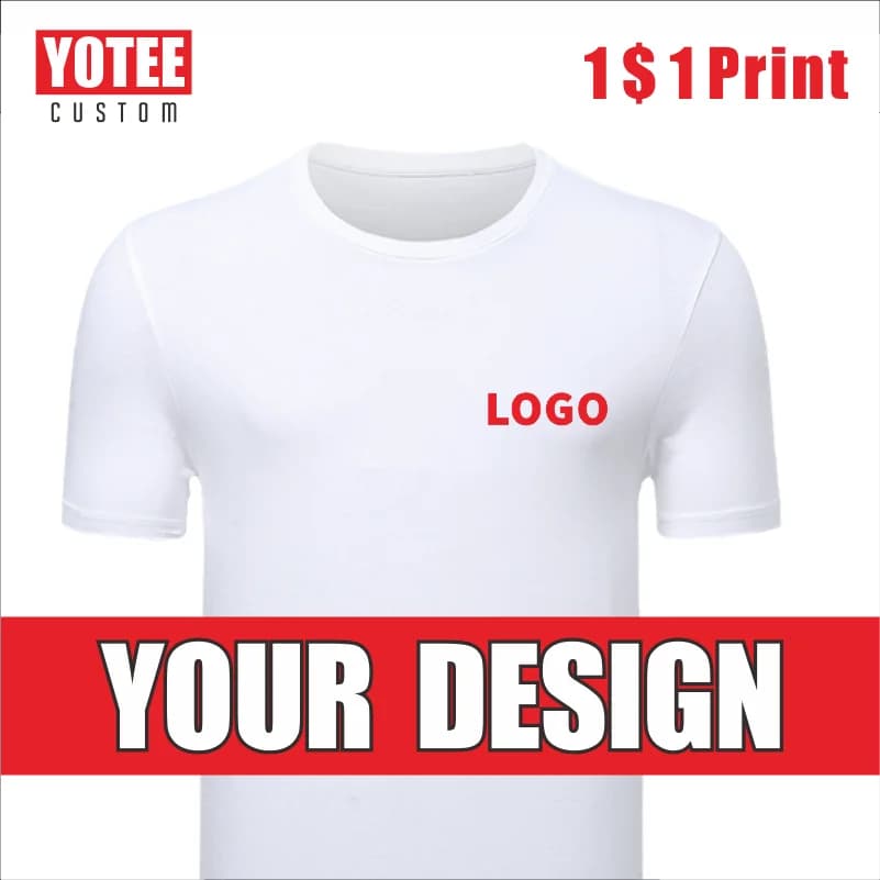 YOTEE summer cotton trend round neck T-shirt LOGO custom embroidery fashion men and women casual T-shirt