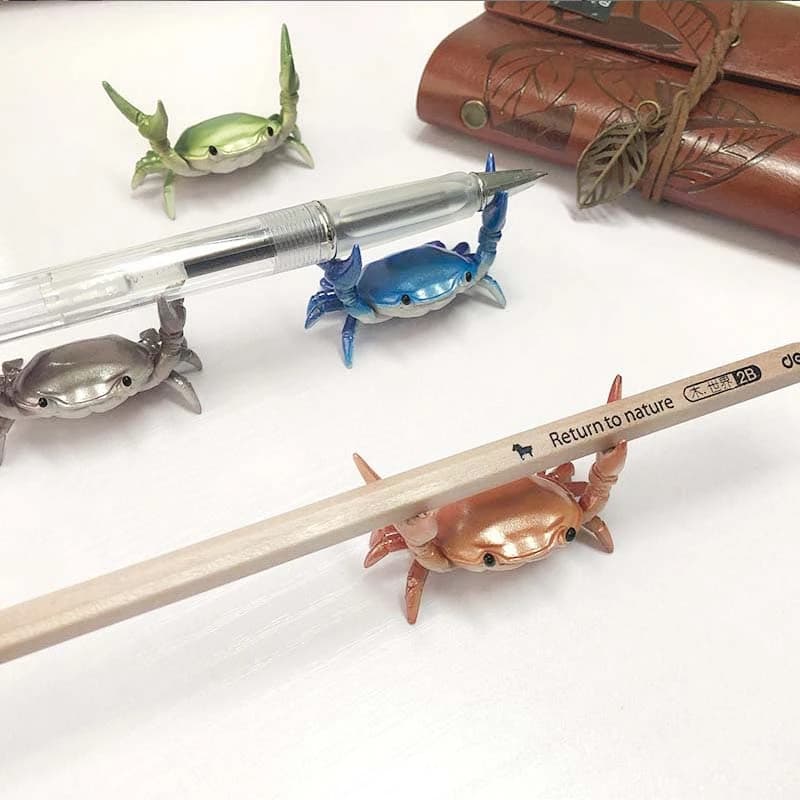 Creative Cute Crab Pen Holder, Weightlifting Crabs Penholder, Bracket Storage Rack, Miniatures & Figurine, Birthday Gifts