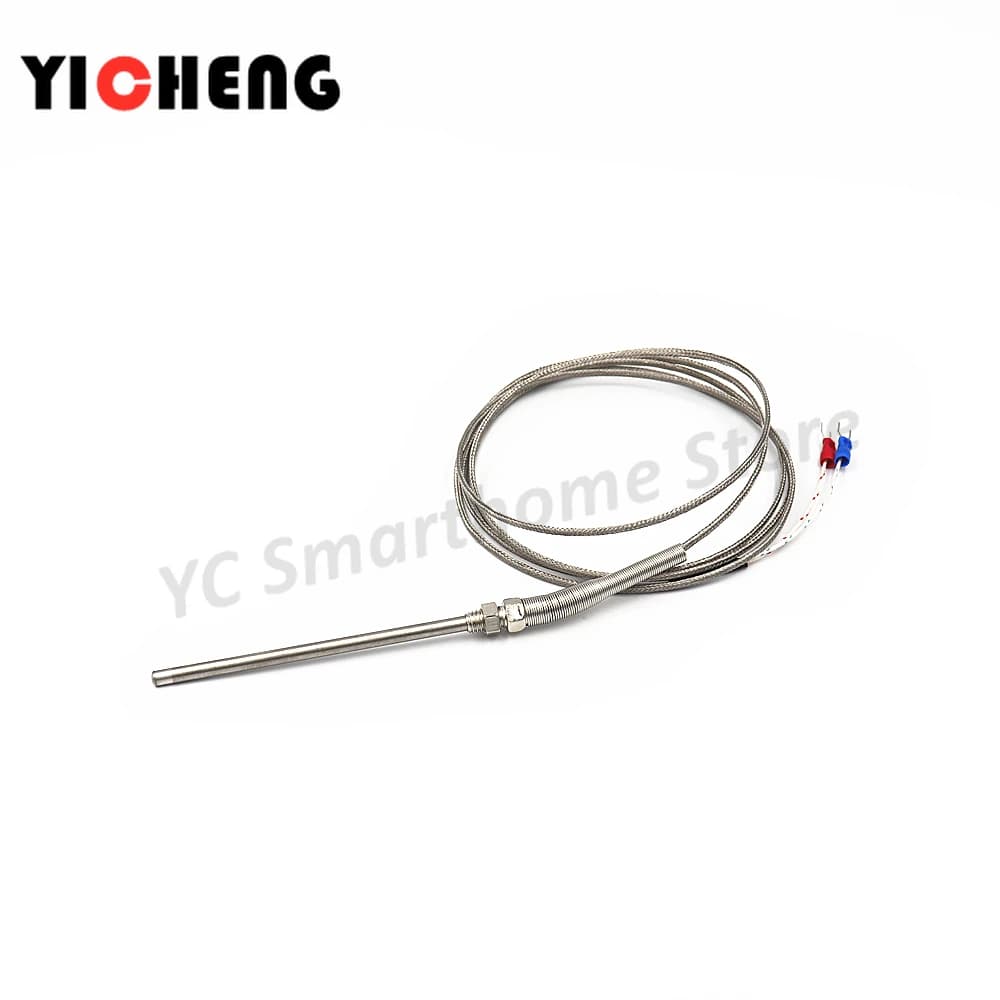 High Quality Stainless Steel Probe Type Thermocouple Temperature Sensor M8 Threaded Installation K Type, E Type, Thermal Resista