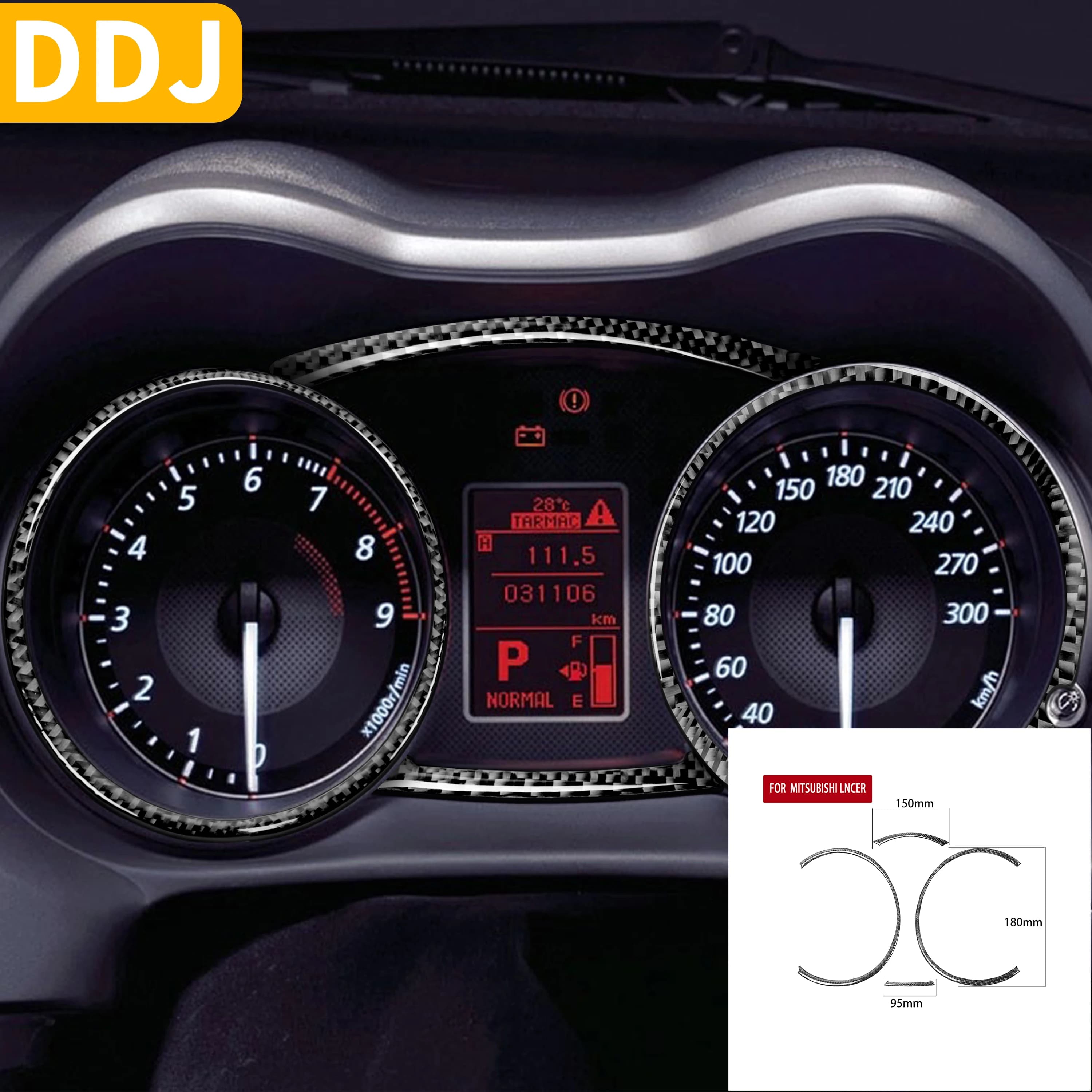 For Mitsubishi Lancer EVO X MR 2008-2015 Speedometer Panel Frame Carbon Fiber Sticker Interior Trim Car Accessories