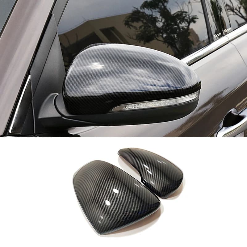 For Hyundai Tucson accessories 2015-2019 ABS Carbon Car Rearview Mirror Frame Exterior side mirror Cover Trim Car Styling 2pcs