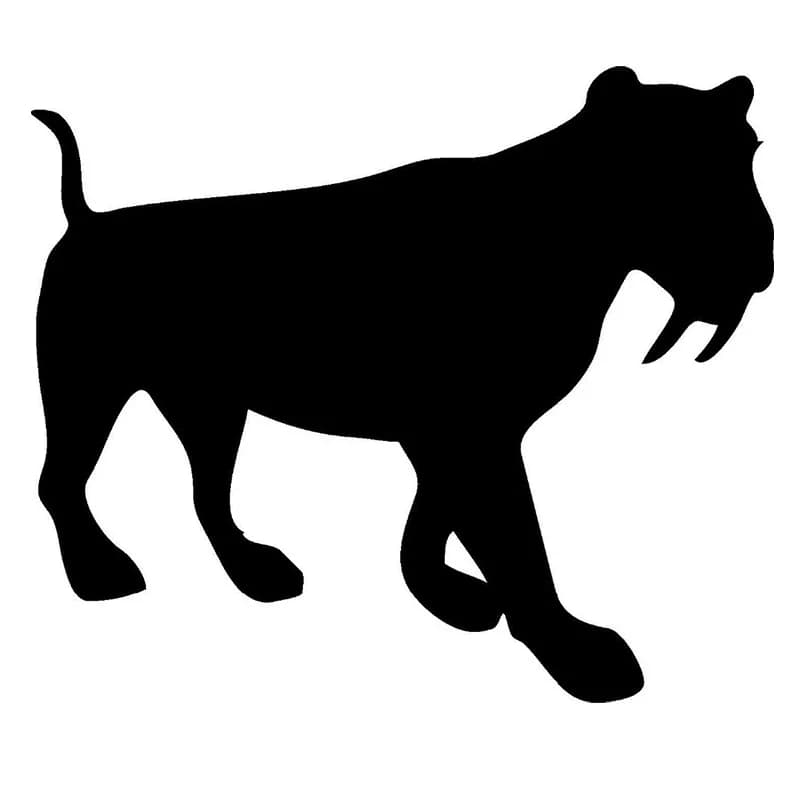 SABRE TOOTH TIGER SILOHUETTE car window sticker vinyl decal funny JDM For Laptop And all the smooth surface