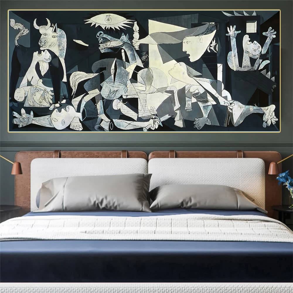 Pablo Picasso " Guernica 1937 " Canvas Oil Painting Artwork Poster Picture Modern Wall Decor Home Decoration For Living room