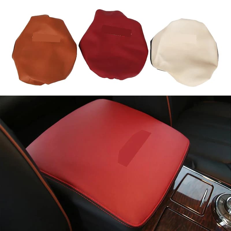 New Arrrial Leather Car Central Armrest Cover For Nissan Patrol Y62 Armada 2016 2017 2018 Accessories