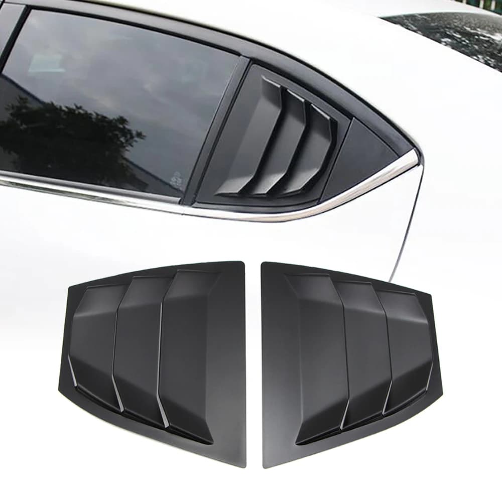 Quarter Side Window Louver Vent Cover for Mazda 3 Axela 2014 2015 2016 2017 2018 Matte Black