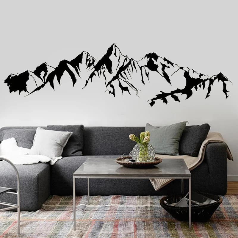 Mountain Landscape Vinyl Wall Stickers Mountain range tribes Living Room Bedroom Wall Art Decal Waterproof Wall Decor Mural Z360