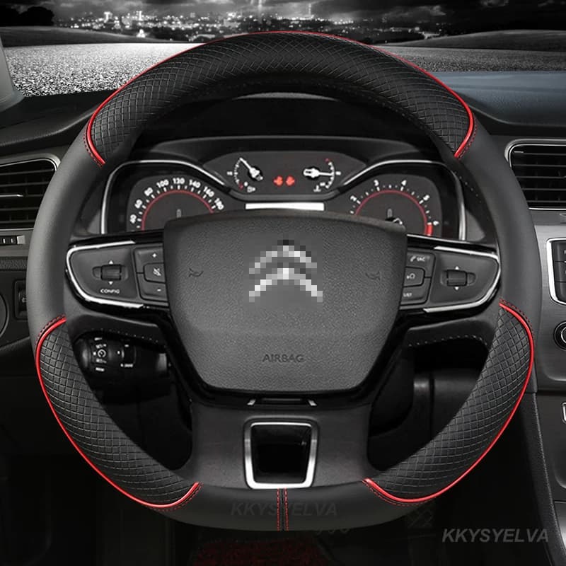 Car Steering Wheel Cover For Citroen C4 Cactus C3-XR Spacetourer 2017 2018 - 2021 C4 2010 2011 - 2020 2021 D Type Steering Wheel