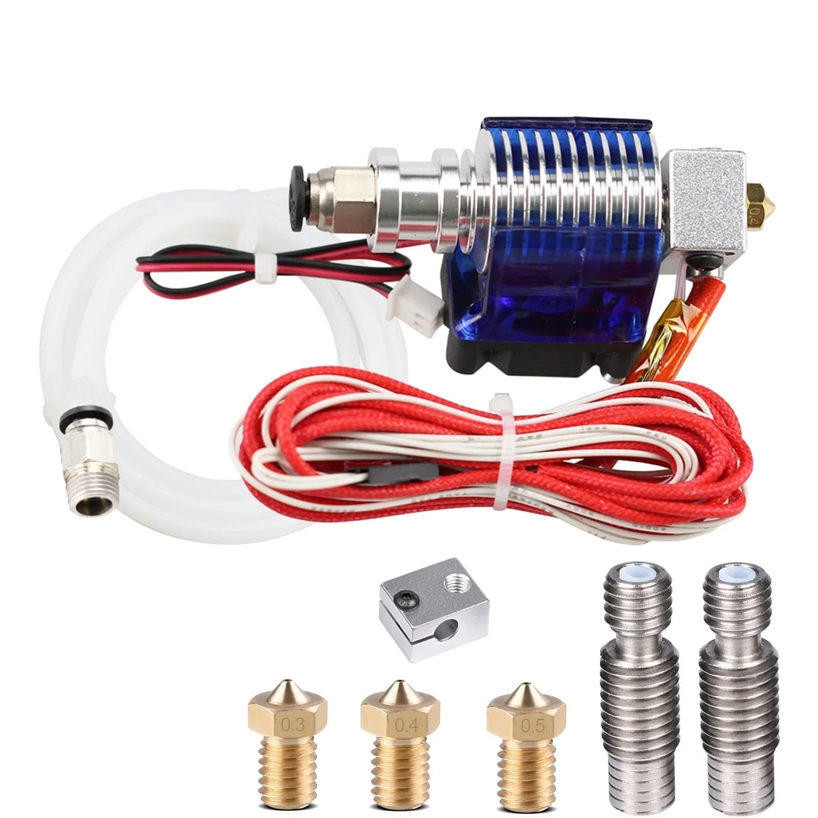 E3D V6 hot end Complete kit 1.75mm 12V/40W, 0.4mm Brass Nozzle, Suitable for 3D Printer