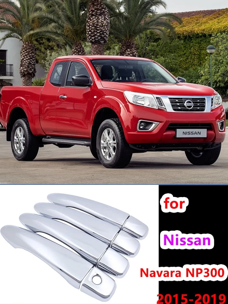 Luxurious Chrome Handles Cover for Nissan Navara NP300 Navara D23 Renault Alaskan 2015~2019 Accessories Stickers Trim Set Cap