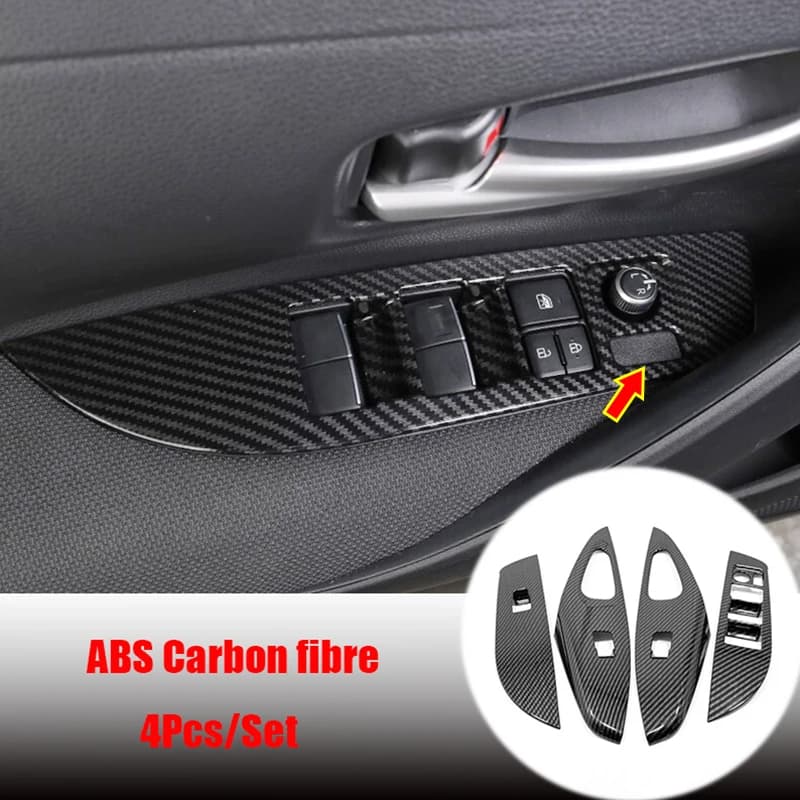 or Toyota corolla E210 accessories 2019 2020 ABS silver Carbon Car Door Window Lift Control Switch Panel glass move cover trim
