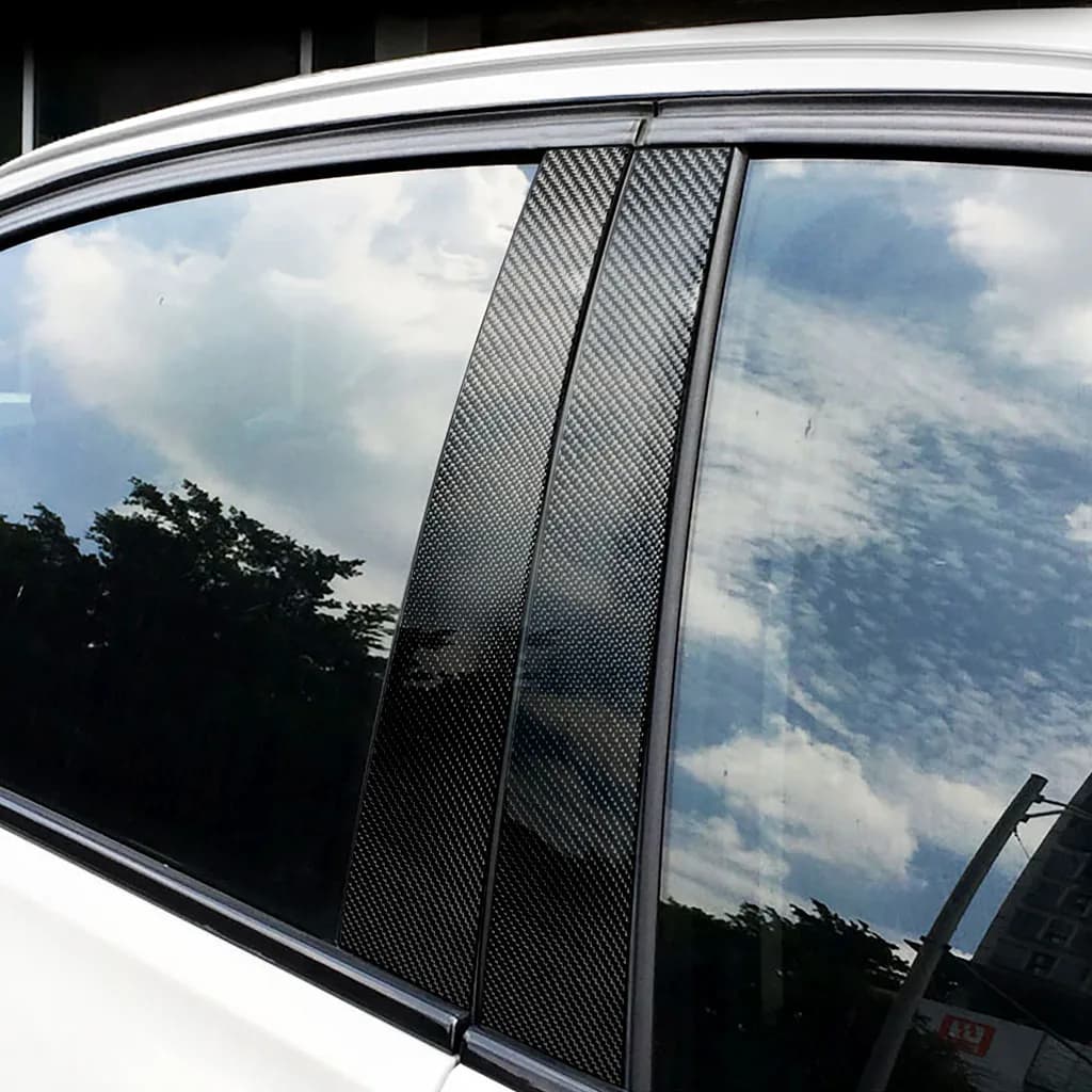 Carbon Fiber B Pillar Cover Sticker Window Goalpost Decorative Car Accessories Fit For Benz E Class 2017-2019