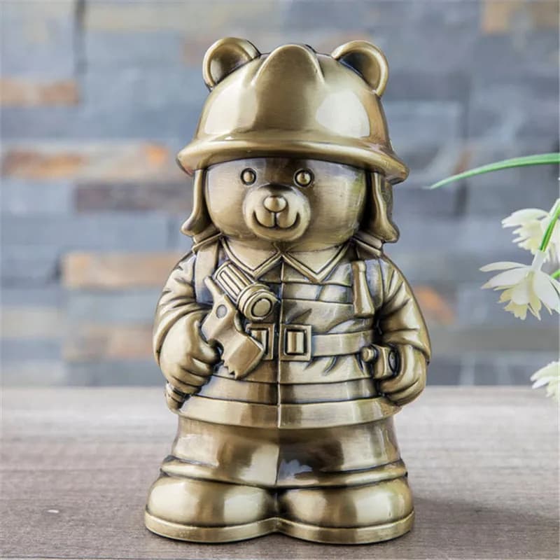 Creative Metal Fireman Piggy Bank Coin Bank Saving Pot Money Box  Children's Gifts Personalized Home Decoration P001