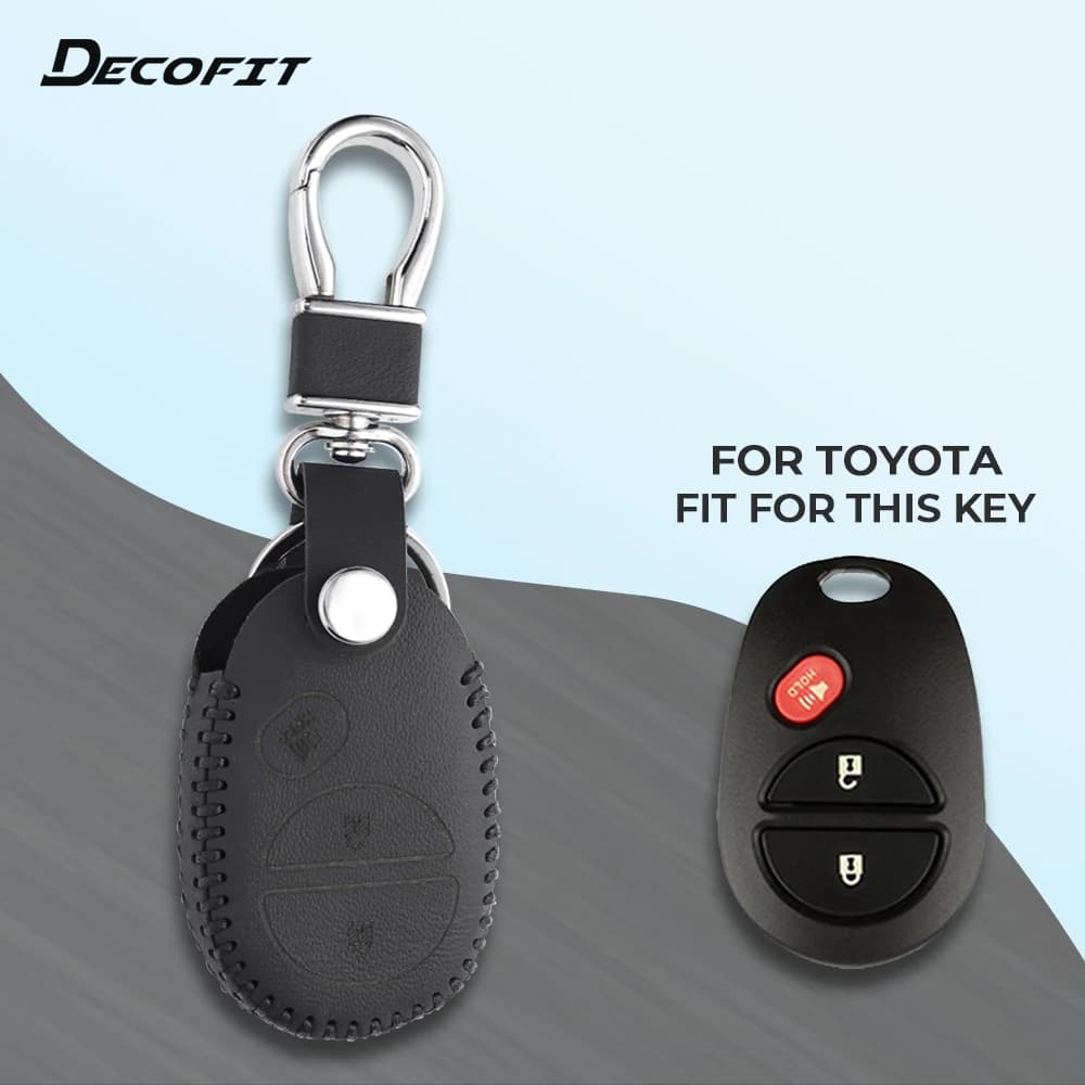 Leather Key Cover for Toyota Sienna Tacoma Tundra Sequoia Remote Replacement Case Car Styling Keychain Keybag Shell Fob