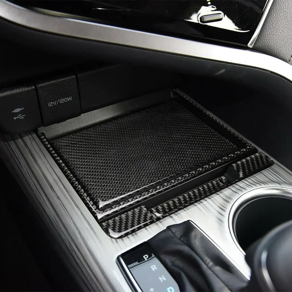 4pcs Carbon Fiber Car Center Console Storage Box Cover Trim For Toyota Camry 2018-2019