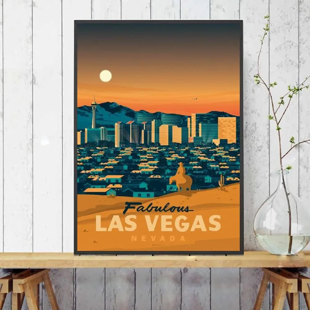 Las Vegas Travel Canvas Painting Wall Art Pictures Prints Home Decor Wall Poster Decoration For Living Room