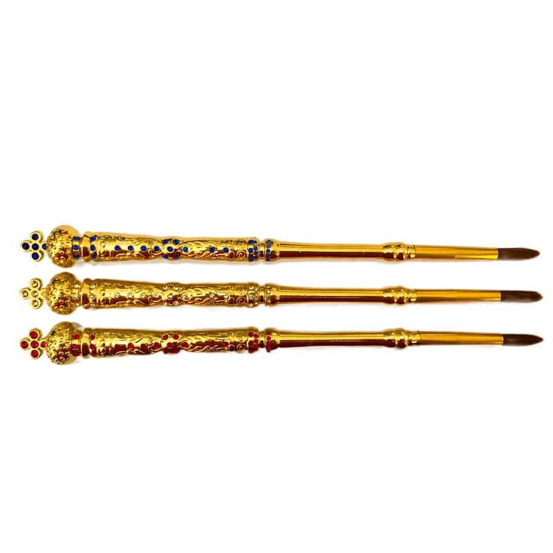 HTISOK Eastern Orthodox Church Holy Oil Brush Ceremonial Articles Metal ware Prayer Fountain Pen Gold Plating Orthodox Brush