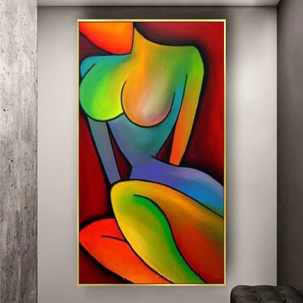 Hand Painted Oil Painting Girl The body art Canvas Paint wall Picture abstract Color canvas Art for Living Room Decor wall art
