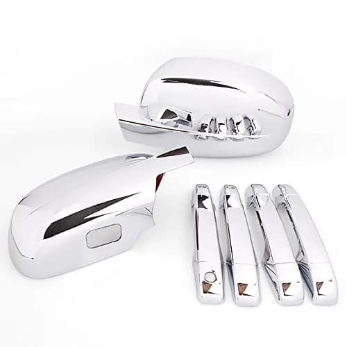 Chrome Side Door Handle + Full Mirror Cover Set For 2007-2013 Silverado Suburban Tahoe Avalanche GMC Sierra Cadillac Escalade