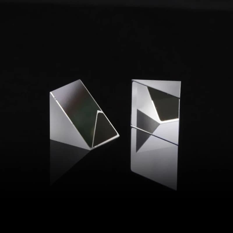 Right Angle Prism 40x40x40mm Optical Glass Spectrometer Prisms Aluminized Reflective Surface for Students Physics Experiment