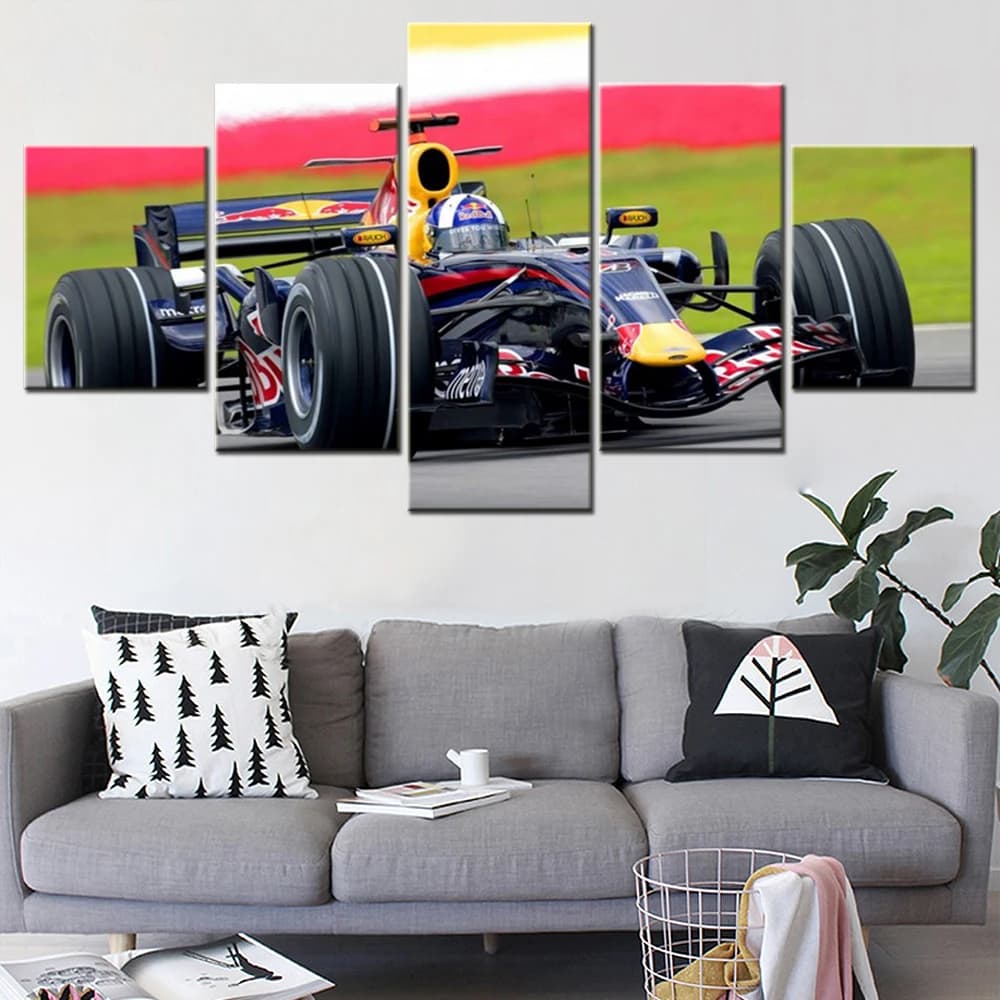 5 Pieces Canvas Art Formular 1 Racing Car Poster Painting Modern Decoration Wall Picture Print Bedroom Mural Modular Home Decor