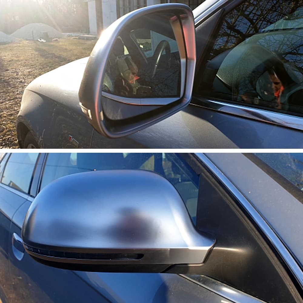 Matte Chrome Silver Side Mirror Covers Caps for Audi A6 C6 4F A4 A5 B8 8K Q3 SQ3 A8 D3 S4 S5 S6 S8 2008-2015 A3 8P