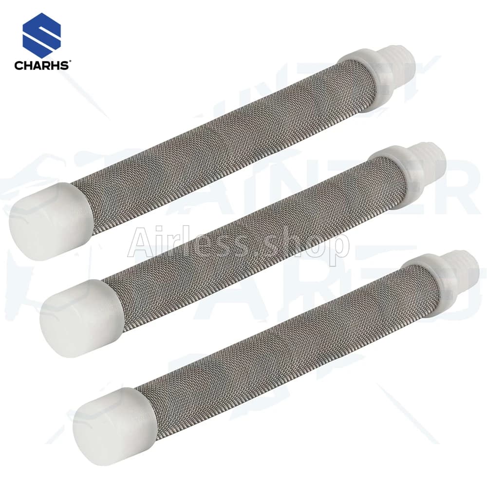 Charhs 60mesh Threaded Medium Mesh White Screw Filter 10pcs as 540-060, 304 Stainless Steel Ma Fits All Titan Airless Spray Guns