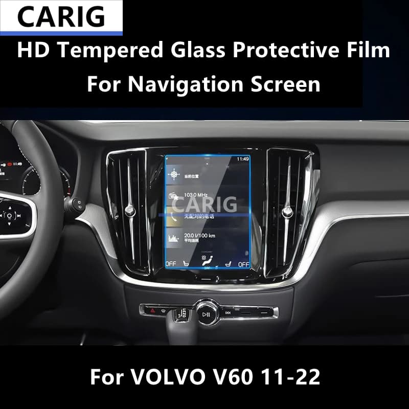 For VOLVO V60 11-22 Navigation Screen HD Tempered Glass Protective Film Anti-scratch Repair Film Accessorie Refit