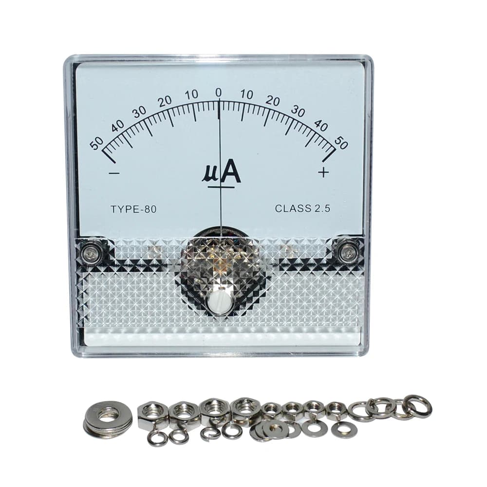 100pcs/Lot SD-80 Panel Meter DC 50uA Class 2.5 80x80mm