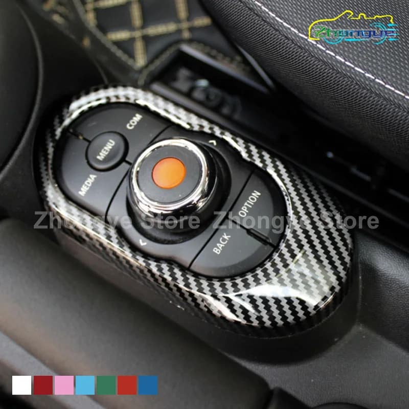 Car Multimedia Knob Button Cover For  MINI ONE Cooper S JCW F55 F56 F57 Car Interior Decorate Supplies Modification Accessories