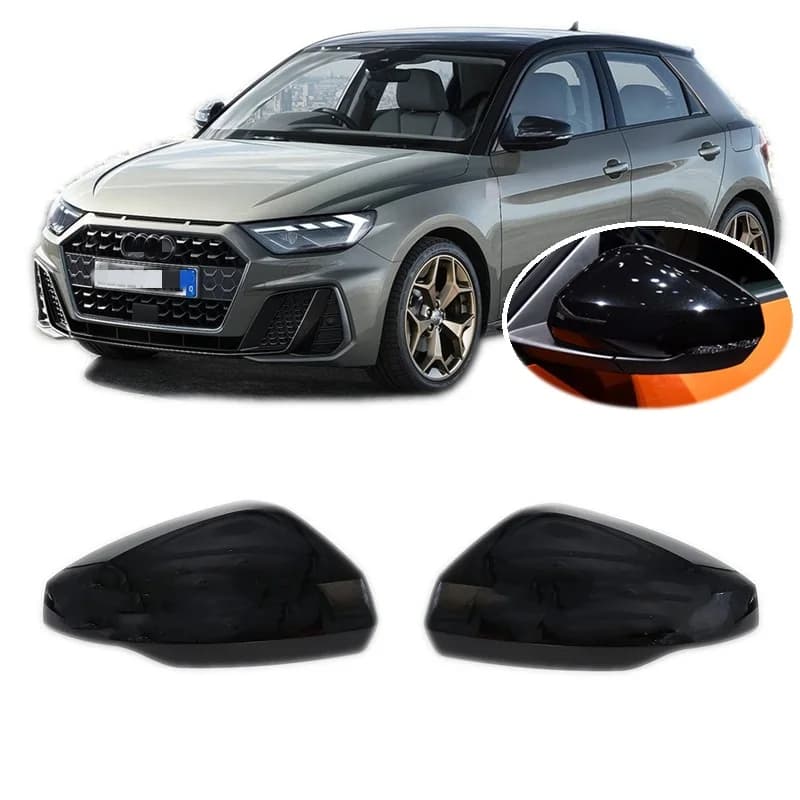 for Audi A1 GBA GBH Allstreet 2018 - 2026 Gloss Black or Carbon Fiber Hydro-dipped Rear View Wing Mirror Cover Replacement
