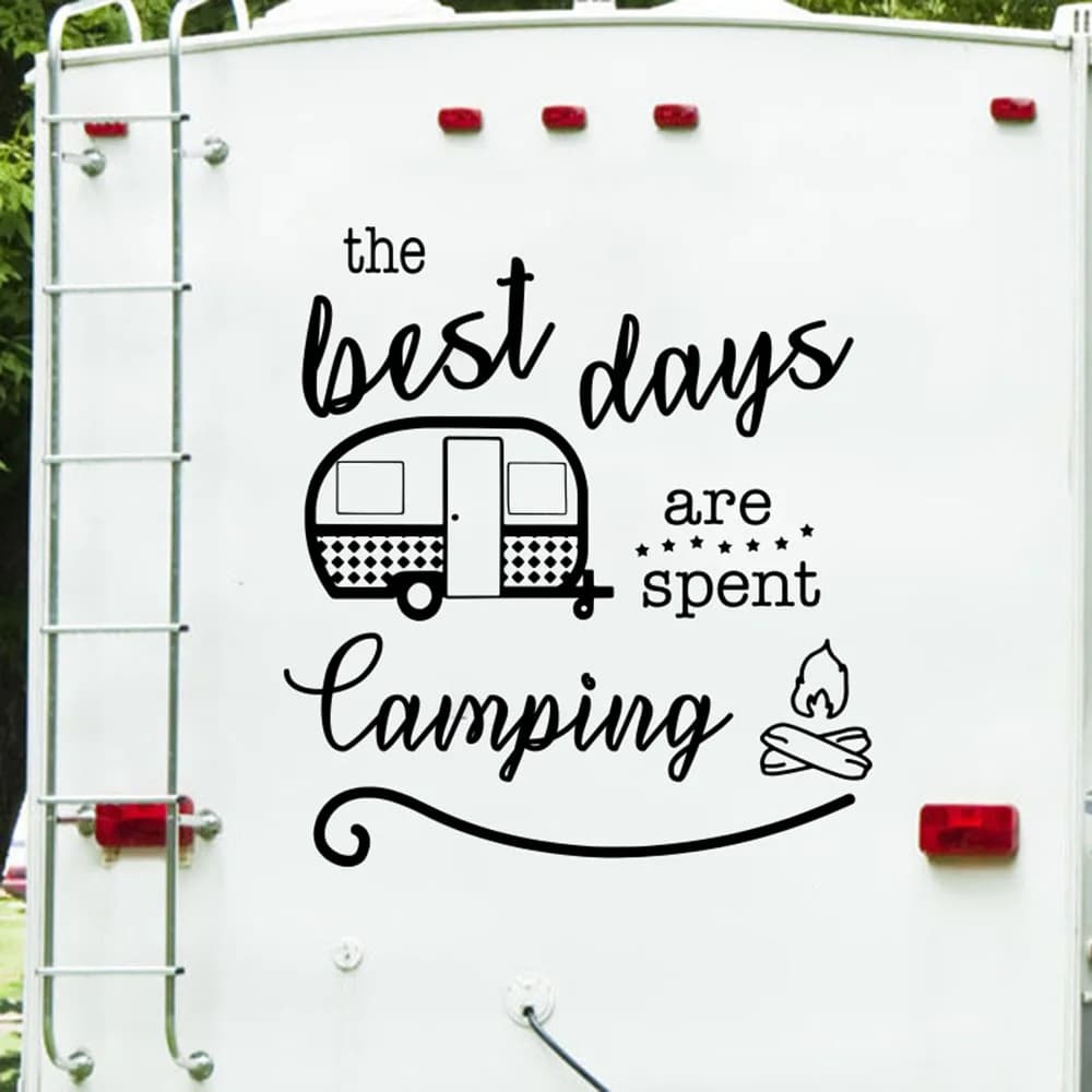 The Best Days Are Spent Camping Camper Rv Wall Decal Sticker Travel Explore Adventure Quote Home Decor