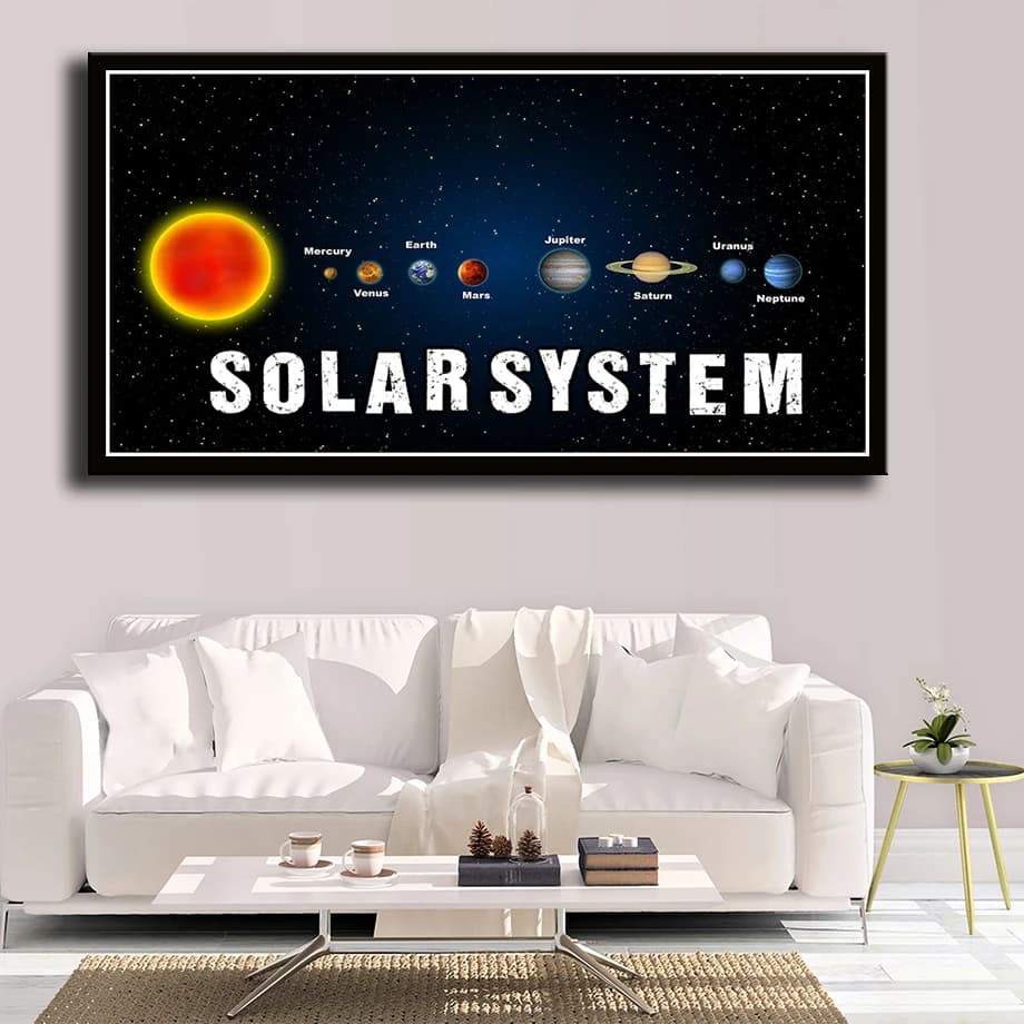Solar system space galaxy nebula art canvas painting poster print universe wall picture home decoration frame
