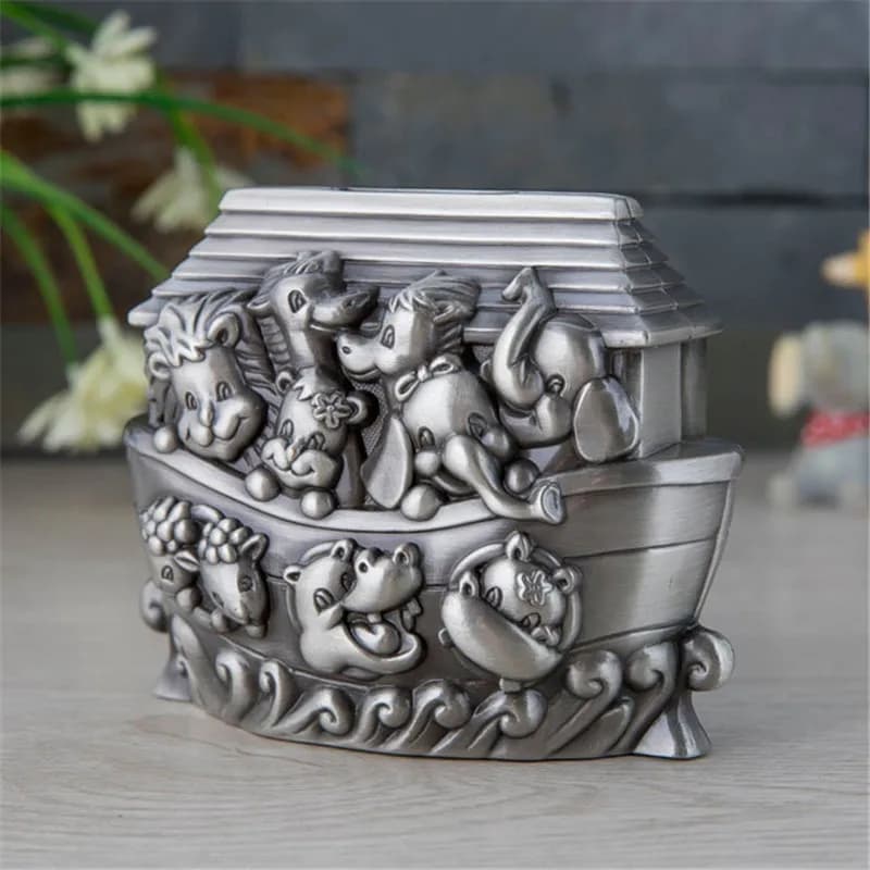 Children's Coin Bank European Creative Storage Tank Cartoon Noah's Ark Change Bank Home Decoration Gift Home Piggy Bank