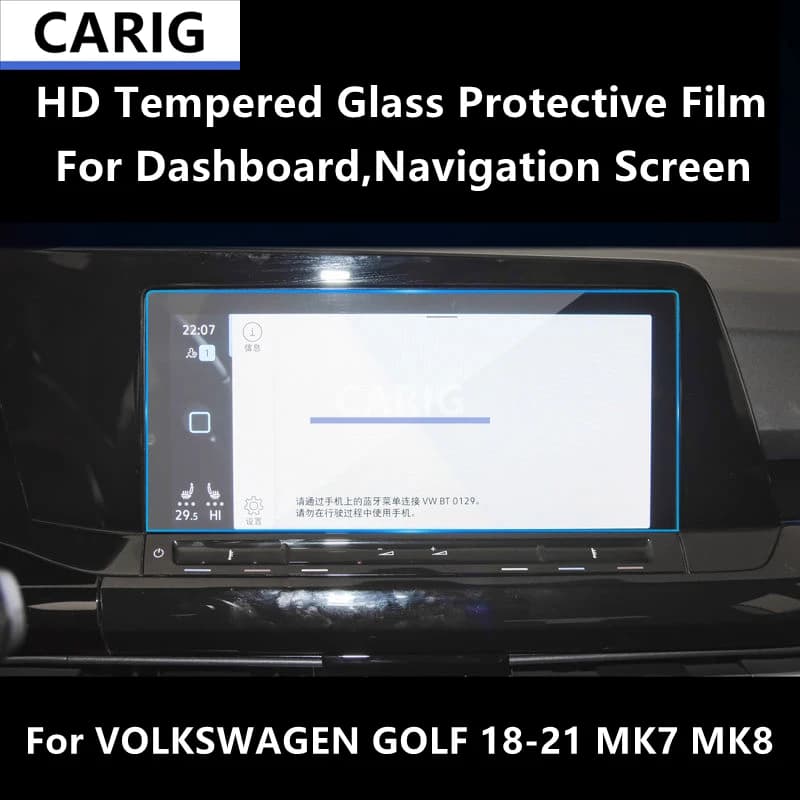 For VOLKSWAGEN GOLF 18-21 MK7 MK8 Dashboard,Navigation Screen HD Tempered Glass Protective Film Anti-scratch Repair Film