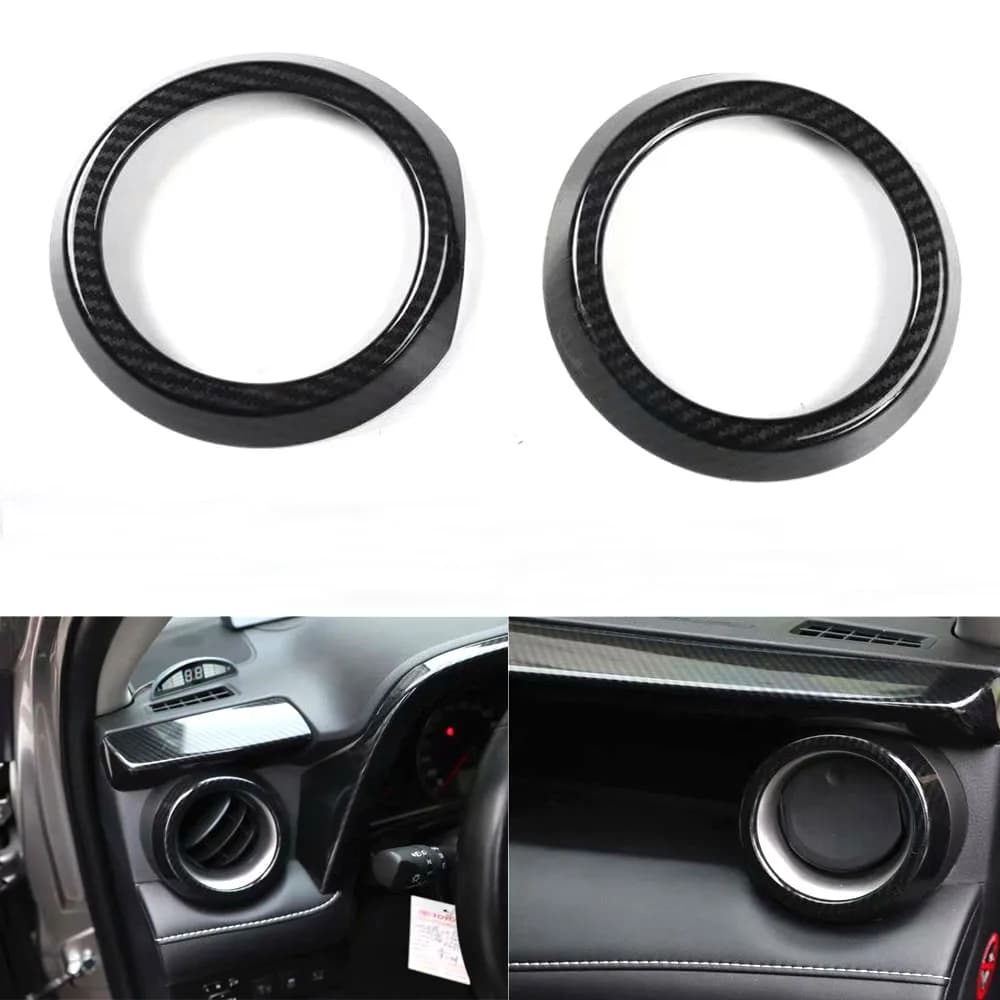 2Pcs/set Car Dashboard Side Air Vent Ring Trim Stickers Styling For Toyota RAV4 2013-2019 Interior Auto Moldings