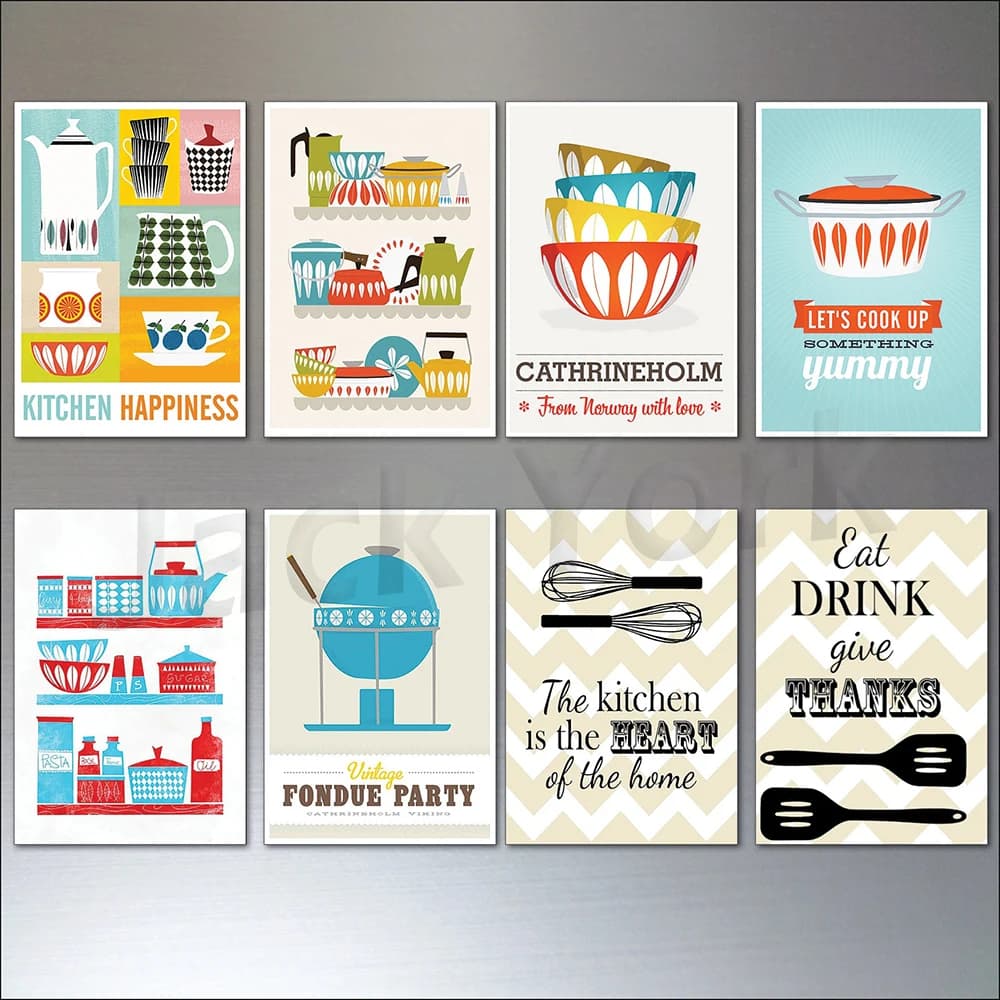 Retro kitchenware style design, retro poster printing, kitchen decoration