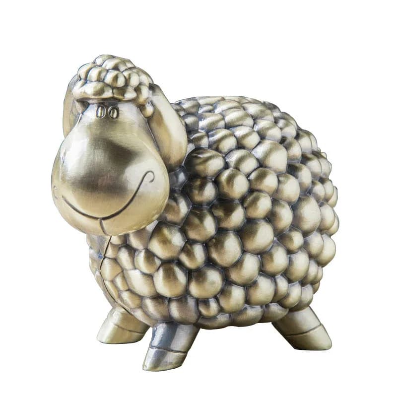 Children's Coin Bank Metal Crafts Sheep Save Coin Piggy Bank Children Gifts Piggy Bank Personality Cute Zodiac Home Money Boxes